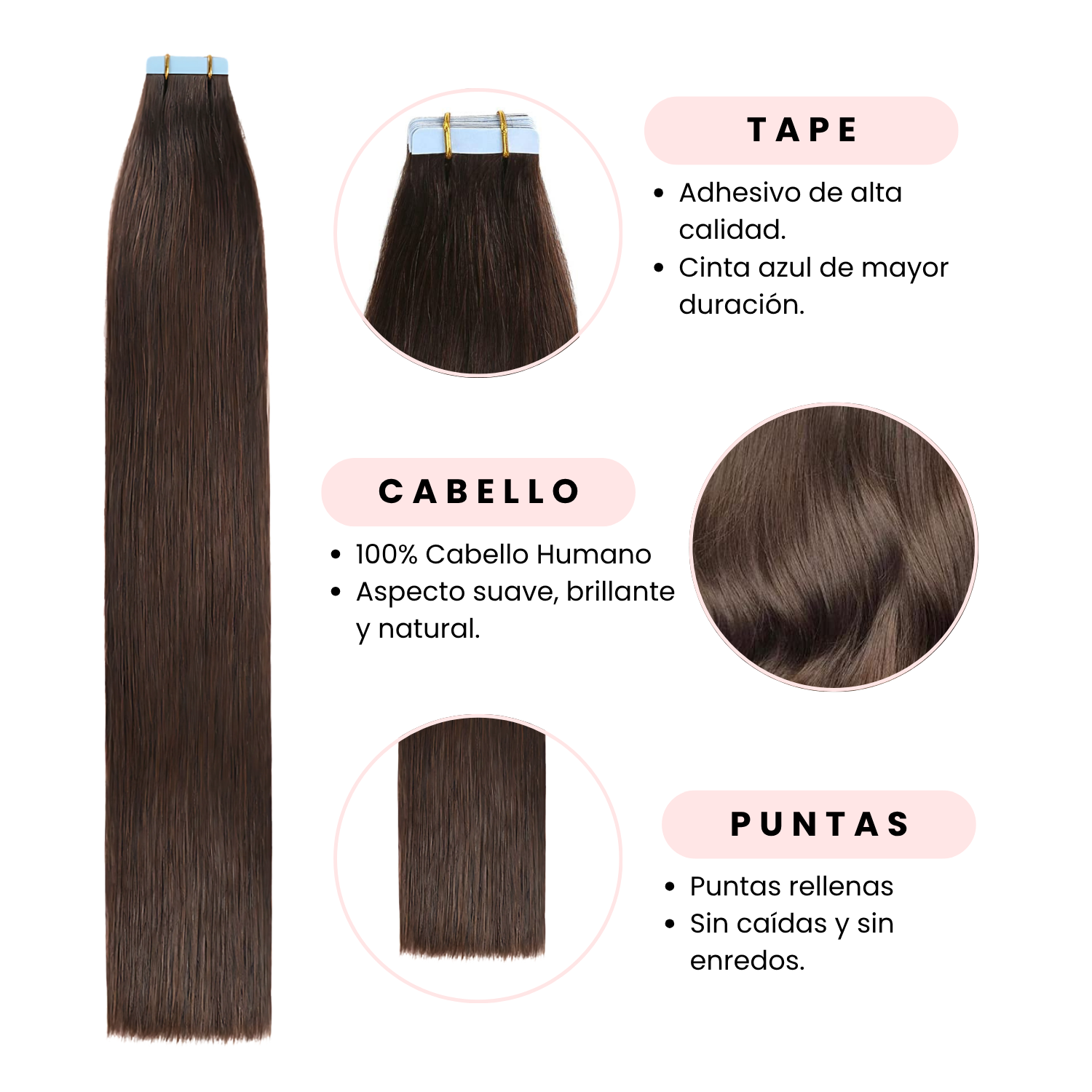 Tape-In Extensions Brown #2